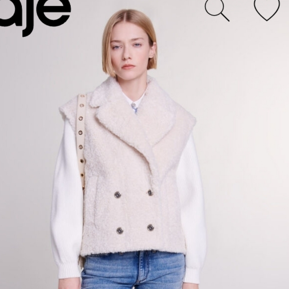 Maje White 2 Material Jacket